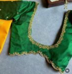 Hand Embroidered Green Silk Saree Blouse: Zardosi Maggam Work,green maggam blouse,mix and match blouse,plus size blouse,green saree blouse