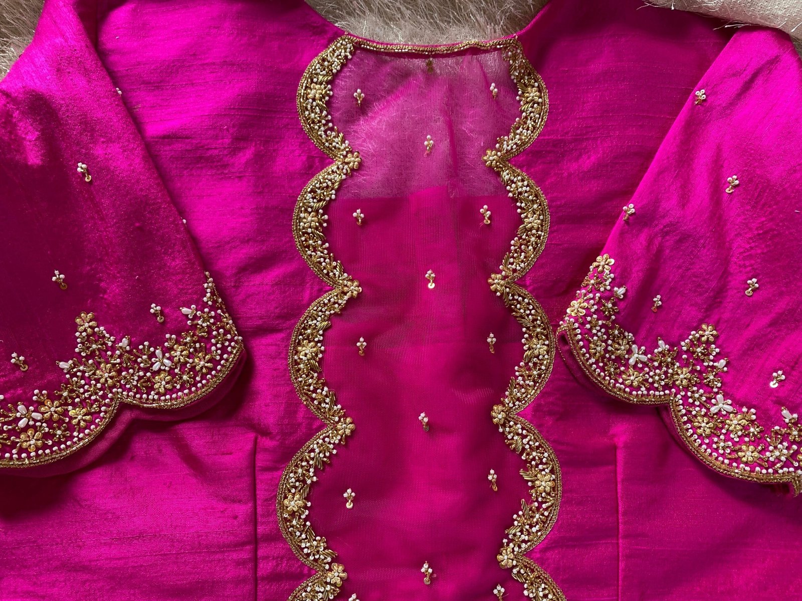 pure silk hand embroidery blouse/pink maggam blouse/silk zardosi blouse/hand embroidered blouse/pink ready made blouse zardosi/pink blouse