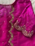 pure silk hand embroidery blouse/pink maggam blouse/silk zardosi blouse/hand embroidered blouse/pink ready made blouse zardosi/pink blouse