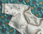 pure silk hand embroidery blouse/cream maggam blouse/pure raw silk zardosi blouse / hand embroidered blouse/cream designer ready made blouse