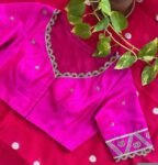 pure silk hand embroidery blouse/saree maggam blouse/purple zardosi blouse/hand embroidered blouse /magenta pink ready made blouse zardosi
