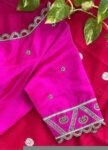 pure silk hand embroidery blouse/saree maggam blouse/purple zardosi blouse/hand embroidered blouse /magenta pink ready made blouse zardosi