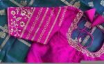 pure silk hand embroidery blouse/saree maggam blouse/purple zardosi blouse/hand embroidered blouse /magenta pink ready made blouse zardosi