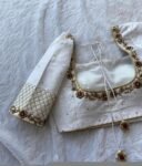 pure silk hand embroidery blouse/cream saree maggam blouse/raw silk zardosi blouse/hand embroidered blouse/cream ready made blouse zardosi