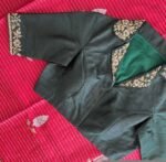 pure silk hand embroidery blouse/coat collar green maggam blouse/collar zardosi blouse/hand embroidered blouse/ready made blouse zardosi