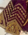 pure silk hand embroidery blouse/modern saree maggam blouse/purple zardosi blouse/wedding hand embroidered blouse/bridal ready made blouse