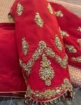 pure silk hand embroidery blouse/modern saree maggam blouse/red zardosi blouse/wedding hand embroidered blouse/red bridal ready made blouse