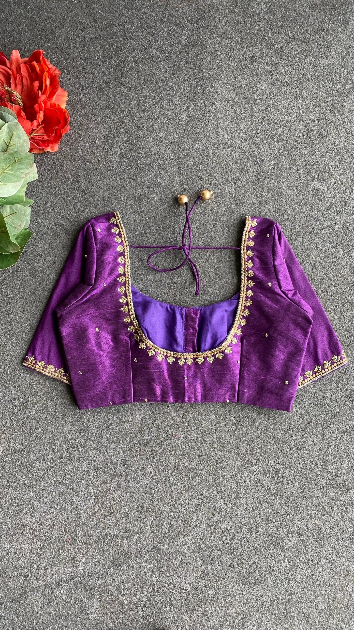 pure silk hand embroidery blouse/ saree maggam blouse/purple zardosi blouse usa/hand embroidered moderblouse/ ready made blouse zardosi usa