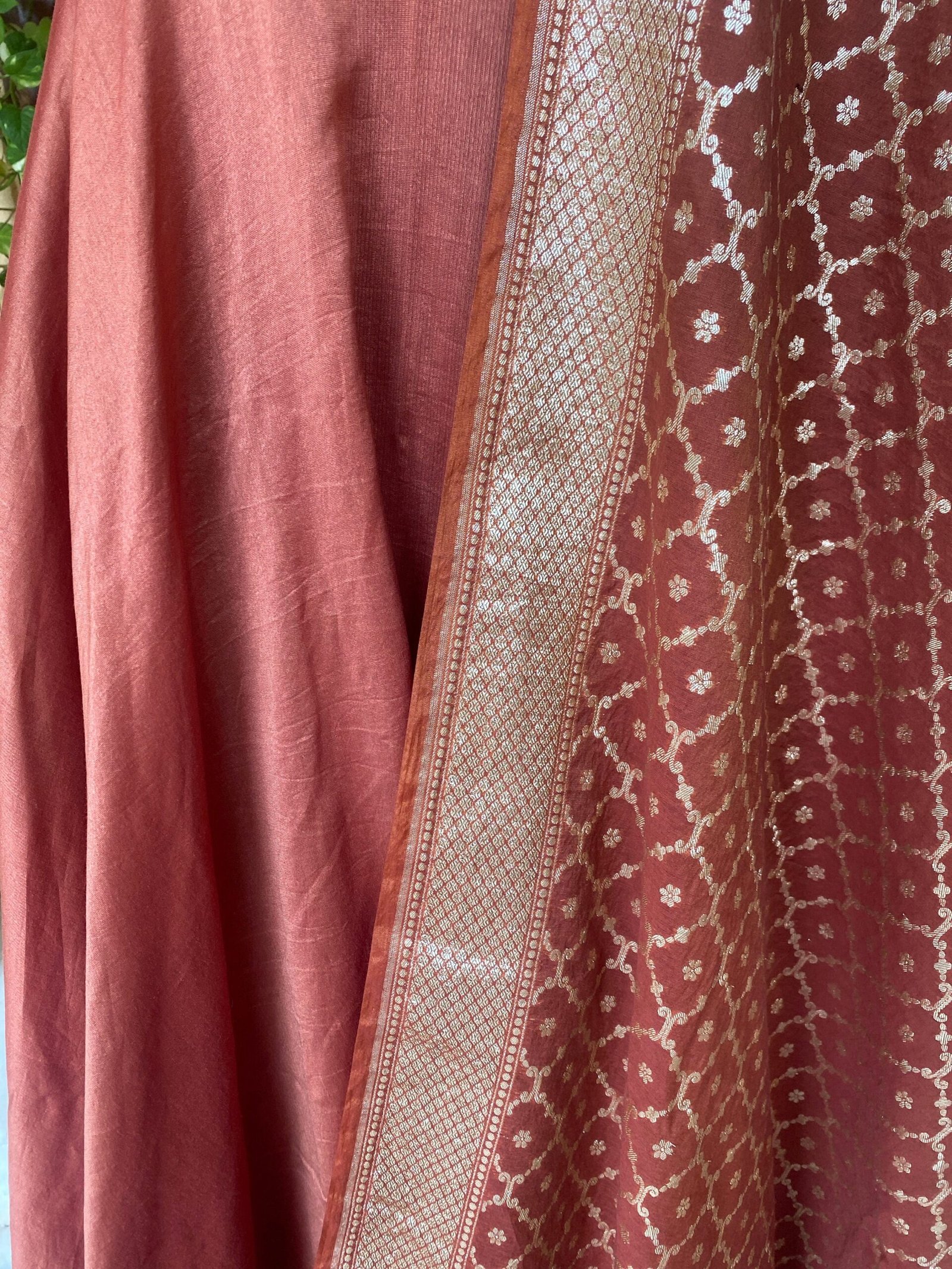 Anarkali with chanderi handloom dupatta / anarkali suit set / anarkali dupatta USA / red handloom dupatta / Indian dresses/ voggish USA