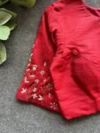 pure silk hand embroidery blouse/saree maggam blouse/red zardosi blouse/red hand embroidered moderblouse/red ready made blouse zardosi usa