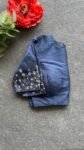 pure silk hand embroidery blouse/saree maggam blouse/zardosi blouse/navy blue hand embroidered moderblouse/blue ready made blouse zardosi