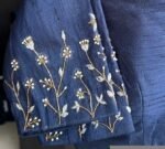 pure silk hand embroidery blouse/saree maggam blouse/zardosi blouse/navy blue hand embroidered moderblouse/blue ready made blouse zardosi