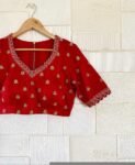 Red Kalamkari Lehenga Set: Hand-Painted Silk Crop Top, Wedding Choli