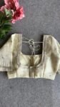 pure silk hand embroidery blouse/beige mirror hand made blouse/pure raw silk zardosi blouse/hand embroidered blouse/cream mirror work blouse
