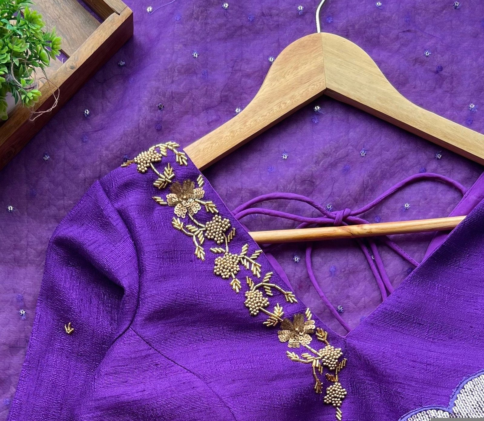 pure silk hand embroidery blouse/saree maggam blouse/purple zardosi blouse/hand embroidered blouse /magenta pink ready made blouse zardosi