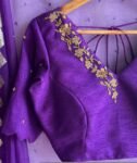 pure silk hand embroidery blouse/saree maggam blouse/purple zardosi blouse/hand embroidered blouse /magenta pink ready made blouse zardosi