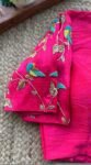 pure silk hand embroidery blouse/pink maggam blouse/silk zardosi blouse/hand embroidered blouse/pink ready made blouse zardosi/pink blouse