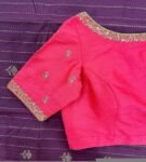 pure silk hand embroidery blouse/pink maggam blouse/silk zardosi blouse/hand embroidered blouse/pink ready made blouse zardosi/pink blouse
