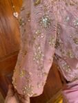 Onion pink embroidered saree/heavy embroidery tissue blouse |sequin saree/georgette party saree blouse |sarees USA |modern saree hand work