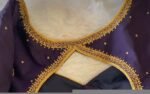 Navy blue silk hand embroidery blouse/blue saree maggam work blouse/blue saree blouse/hand embroidered blouse/blue ready made blouse zardosi