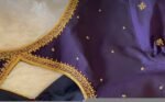 Navy blue silk hand embroidery blouse/blue saree maggam work blouse/blue saree blouse/hand embroidered blouse/blue ready made blouse zardosi