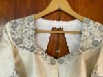 pure silk hand embroidery blouse /modern saree maggam blouse/cream zardosi blouse / hand embroidered blouse/off white ready made blouse
