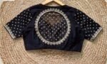 pure silk hand embroidery blouse/ saree maggam blouse/black zardosi blouse /hand embroidered moderblouse/black ready made blouse zardosi usa