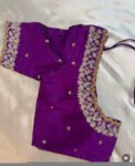 pure silk hand embroidery blouse/ saree maggam blouse/purple zardosi blouse usa/hand embroidered moderblouse/ ready made blouse zardosi usa