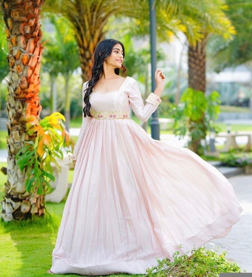 Peach Anarkali suit usa/hand embroidery anarkali kurta/light pink anarkali dress/elbow sleeves dress anarkali/Indian dresses/pink anarkali