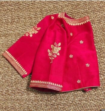 pure silk hand embroidery blouse/saree maggam blouse/red zardosi blouse/red hand embroidered moderblouse/red ready made blouse zardosi