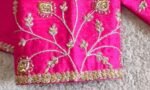 Pink pure silk hand embroidery blouse/readymade maggam blouse/pink saree blouse/ hand embroidered blouse /ready made handmade blouse zardosi