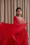Hand embroidered Anarkali with pants/anarkali suit set /anarkali dupatta USA/Indian dresses/red kurta with dupatta/anarkali kurta with dupat