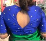 Navy blue silk hand embroidery blouse/saree maggam blue blouse/blue saree blouse/hand embroidered blouse/royalblue ready made blouse zardosi