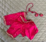pure silk hand embroidery blouse/saree maggam blouse/hot pink zardosi blouse/hand embroidered blouse /magenta pink ready made blouse zardosi