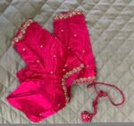 pure silk hand embroidery blouse/saree maggam blouse/hot pink zardosi blouse/hand embroidered blouse /magenta pink ready made blouse zardosi