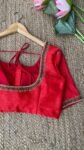 pure silk hand embroidery blouse/saree maggam blouse/red zardosi blouse/red hand embroidered moderblouse/red ready made blouse zardosi usa