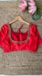 pure silk hand embroidery blouse/saree maggam blouse/red zardosi blouse/red hand embroidered moderblouse/red ready made blouse zardosi usa