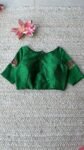 pure silk hand embroidery blouse/saree maggam blouse/green zardosi blouse/green embroidered moderblouse/green ready made high neck blouse