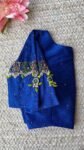 pure silk hand embroidery blouse/saree maggam blouse/blue zardosi blouse/royal blue embroidered moderblouse/blue ready made high neck blouse
