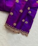 pure silk hand embroidery blouse/saree maggam blouse/purple zardosi blouse usa/hand embroidered moderblouse/purple ready made blouse zardosi