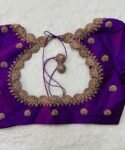 pure silk hand embroidery blouse/saree maggam blouse/purple zardosi blouse usa/hand embroidered moderblouse/purple ready made blouse zardosi