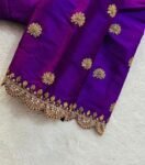 pure silk hand embroidery blouse/saree maggam blouse/purple zardosi blouse usa/hand embroidered moderblouse/purple ready made blouse zardosi