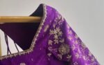 pure silk hand embroidery blouse/modern saree maggam blouse/purple zardosi blouse/wedding hand embroidered blouse/bridal ready made blouse