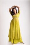 Anarkali suit usa /anarkali sharara kurta/ sharara embroidered anarkali/Mehedi outfit/voggish /green anarkali/mehendi wedding /sharara set