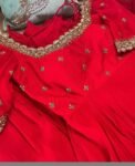 Hand embroidered red Anarkali dress /anarkali suit set/anarkali with dupatta USA/red anarkali kurta with dupatta/red anarkali suit dupatta