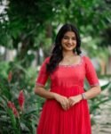 Pinkish red Anarkali suit usa/red anarkali kurta/pinkish red sleeve anarkali/ red dress anarkali/Indian dresses/Indian orange anarkali dres
