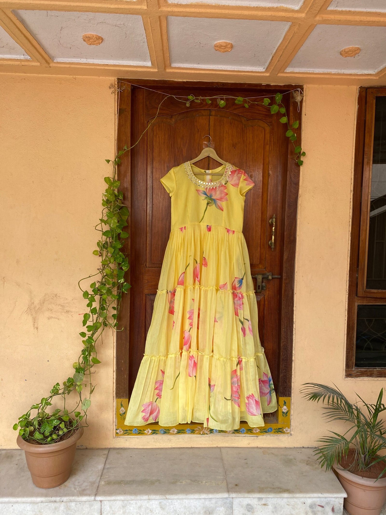 Yellow Anarkali suit usa/anarkali kurta short sleeve/orange full sleeve anarkali/full sleeve dress anarkali/Indian dresses/floral maxi dress
