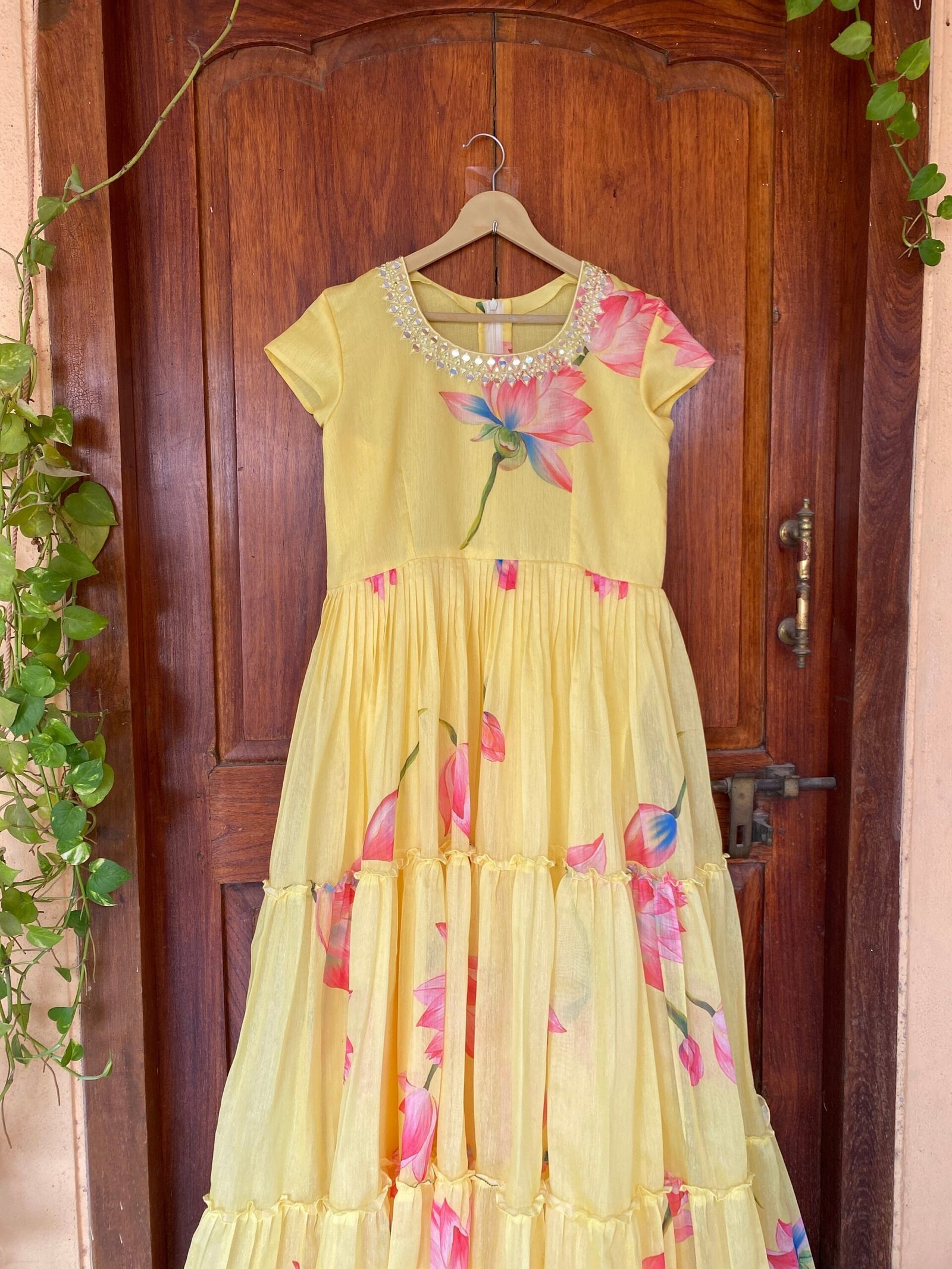 Yellow Anarkali suit usa/anarkali kurta short sleeve/orange full sleeve anarkali/full sleeve dress anarkali/Indian dresses/floral maxi dress