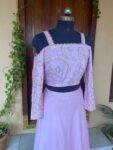 Ruffle saree with blouse/pink ruffle saree with stitched blouse/saree belt with blouse/pink modern ruffle saree/ cocktail saree with belt us