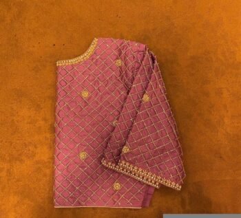 Pure silk hand embroidery blouse/saree maggam light pink blouse/blush pink saree blouse/hand embroidered blouse/onion pink ready made blouse